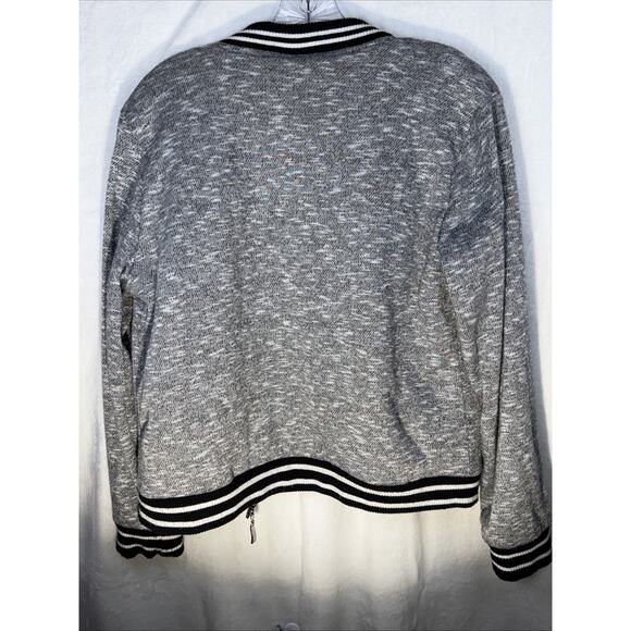 Rue 21 Varsitycore Preppy Knit Bomber Sweater Jacket M Streetwear Y2K Cozycore - Picture 5 of 7